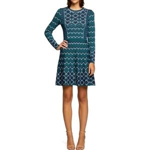 Eliza J Women's Fit & Flare Teal  Sweater Dress  Medium
